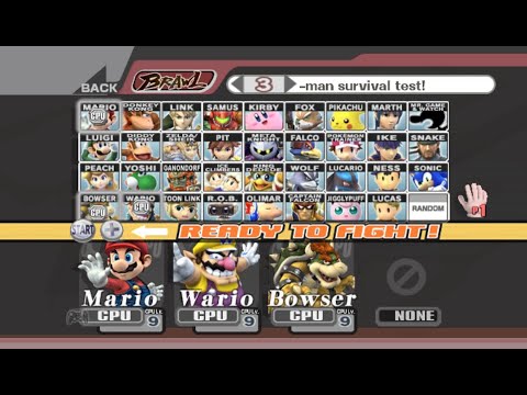 Super Smash Bros. Brawl - Battle #116: Mario vs Wario vs Bowser