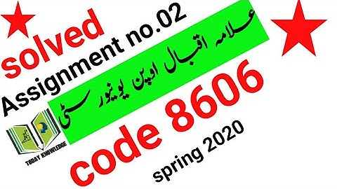 solved assignment code 8606 spring 2020