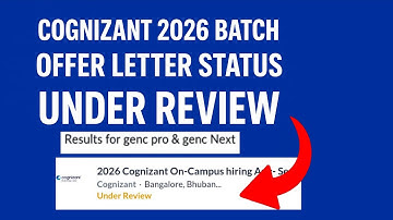 Cognizant 2026 Batch Latest Update | Under Review Status | Offer Letter | GenC Next & GenC Pro New