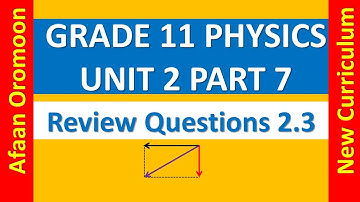 Grade 11 Physics Unit 2 Part 7 Review Questions 2.3 in Afan Oromo _ new curriculum