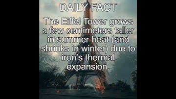 The Eiffel Tower grows a few centimeters taller in summer heat (and shrinks in winter) due to iro...