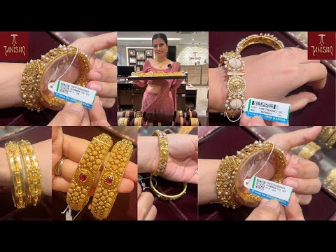 Tanishq Statement Bangle Collections Timeless Beautiful 22KT Gold Bangle Heavy Traditional Wear 