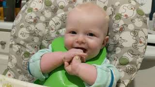 Maddie's first solid food