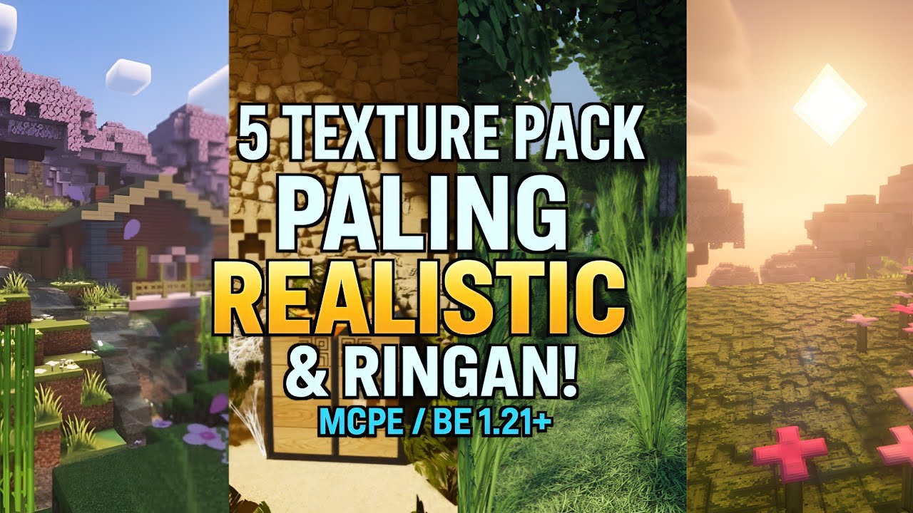 Top 5 Rekomendasi Texture Pack Ringan & Realistic - YouTube