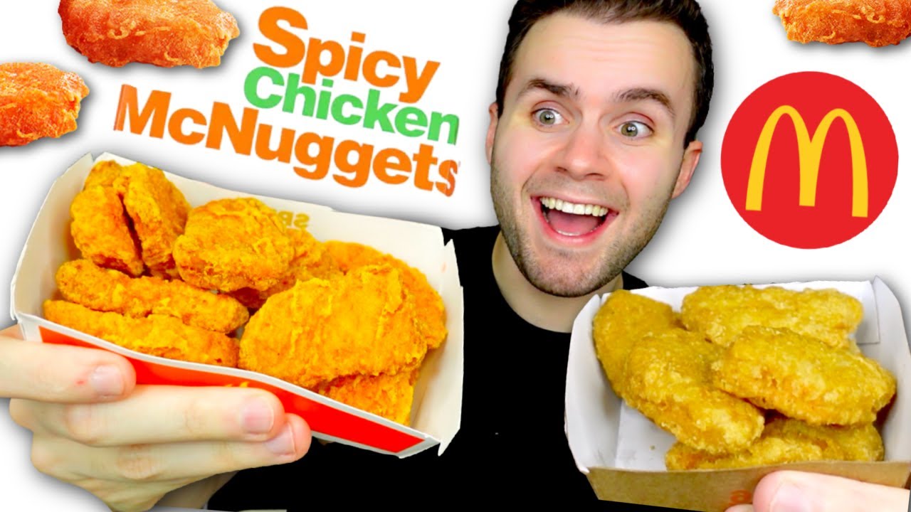 Mcdonald S New Spicy Chicken Mcnuggets Review Vs Regular Nuggets Youtube