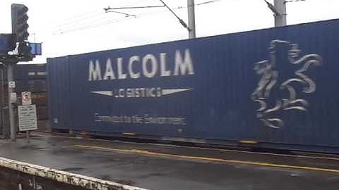 The Class 66 DB Cargo UK (EWS) No.66111 with Rail Containers was passed through at Carlisle.