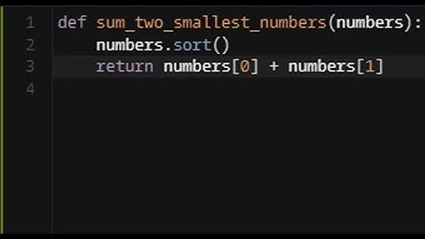 Python - Sum of Two Lowest Positive Integers | Codewars 7KYU