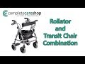 Rollator and transit chair combination  easily and quickly converts to transit chair