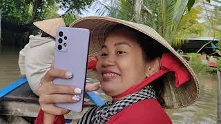 On a Vietnamese traditional boat.