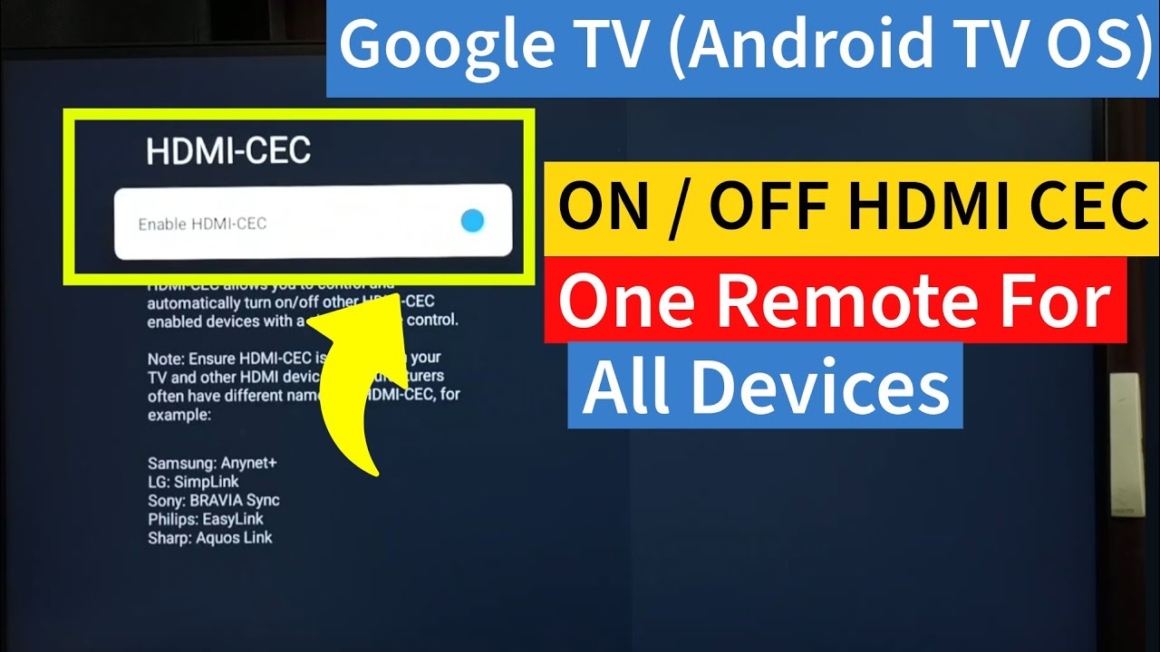 How to Enable or Disable HDMI CEC on Google TV Android TV OS 14
