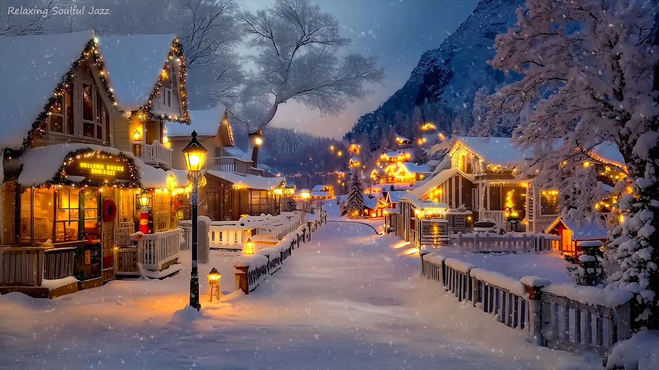 Rhythmic Winter Jazz for Studying and Working ❄️ Relaxing Coffee Shop Jazz with Gentle Snowfall