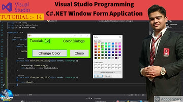C# Tutorial | Tutorial 14 Color Dialog in C# | C#.NET Tutorial | C# Programming | C#