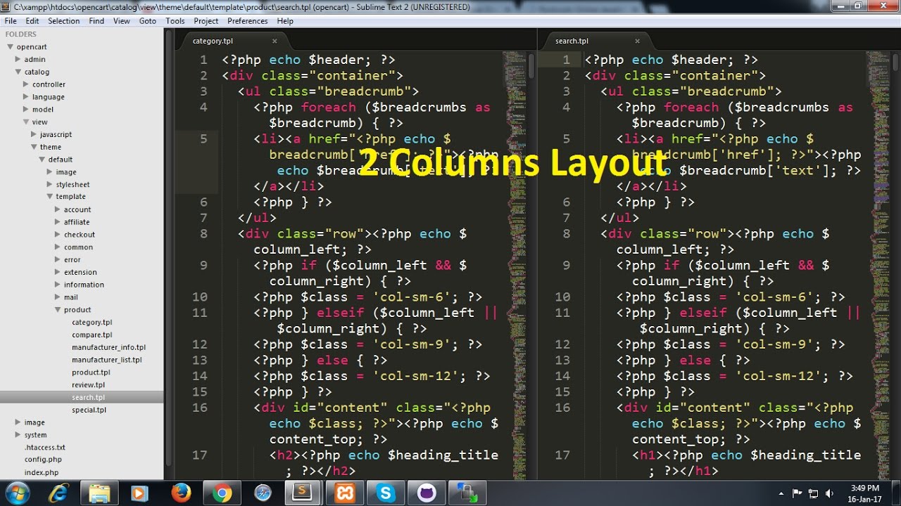 How to set 2 columns layout sublime ? - YouTube