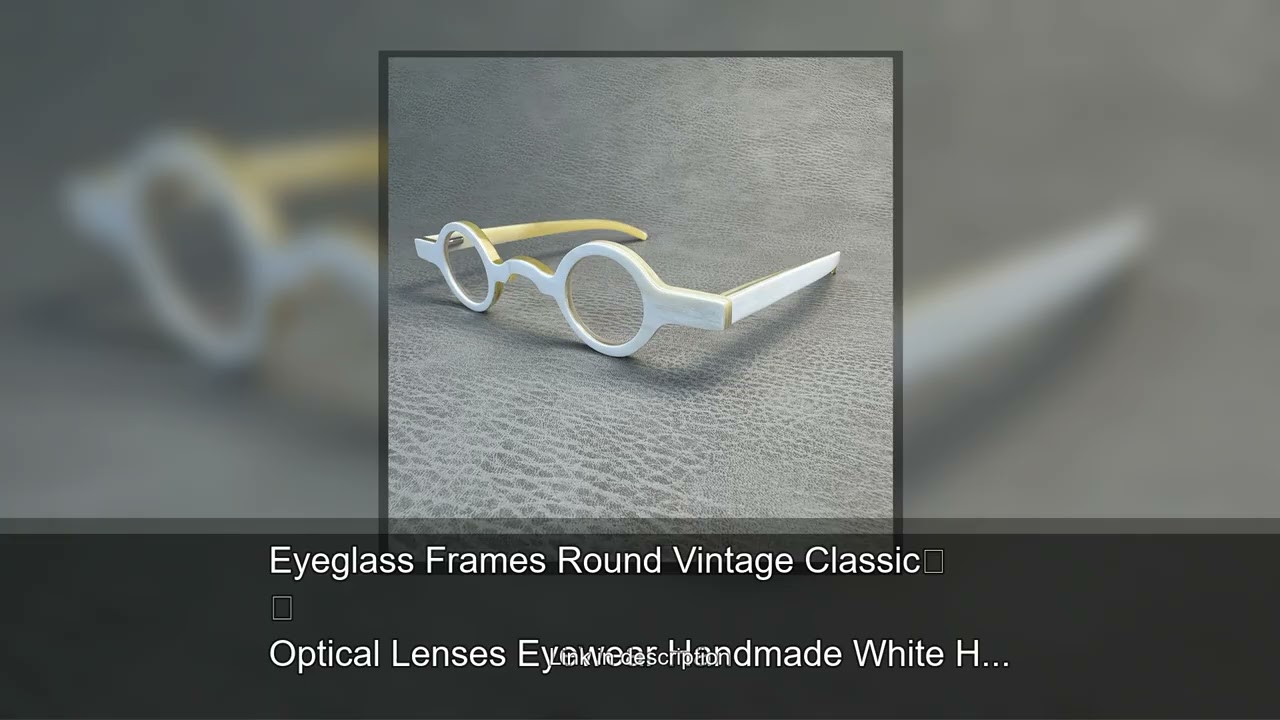 Eyeglass Frames Round Vintage Classic Optical Lenses Eyewear Handmade White Horn Reading Prescr