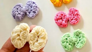 كروشيه فيونكه بغرزة الباف بنمط جديد ومغاير جد سهله للمبتدئات  بابيون كروشي #كروشيه Crochet Easy Bow