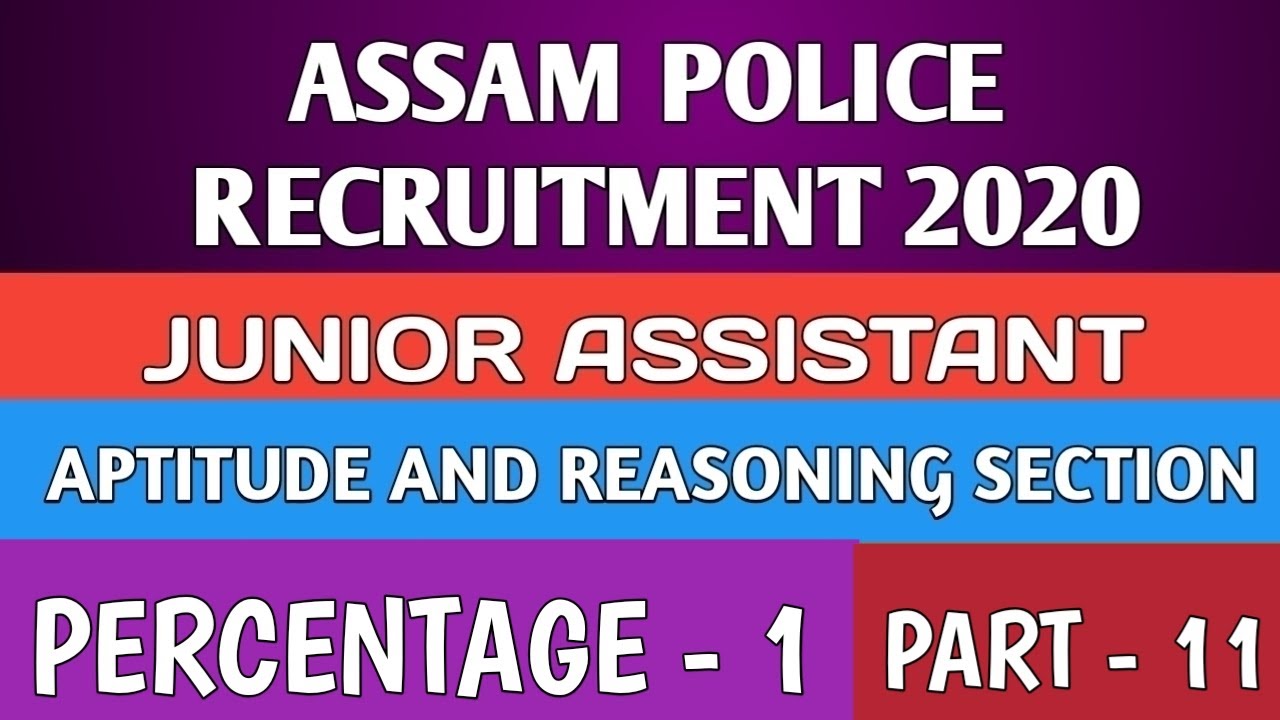 ASSAM POLICE RECRUITMENT 2020 | JUNIOR ASSISTANT | APTITUDE AND REASONING SECTION |