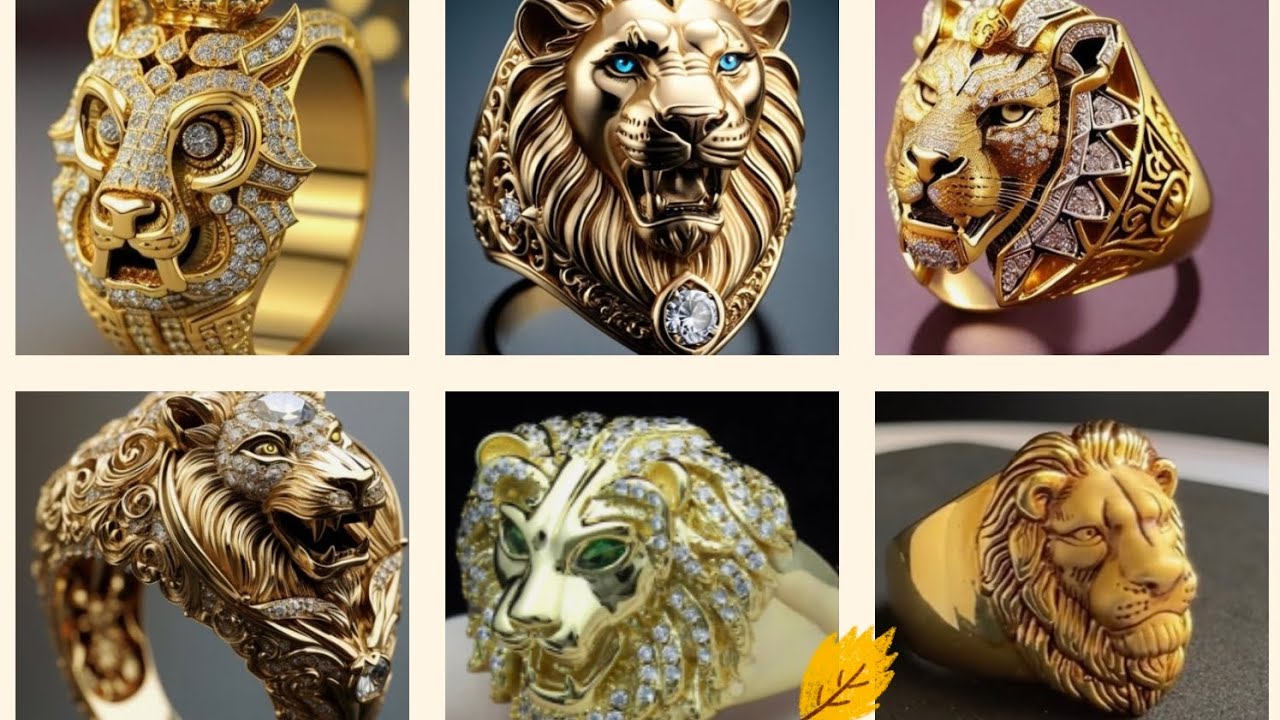 Lion Gold Rings | well Crafted Rings | Simhada Ungura Men Gold Ring Designs