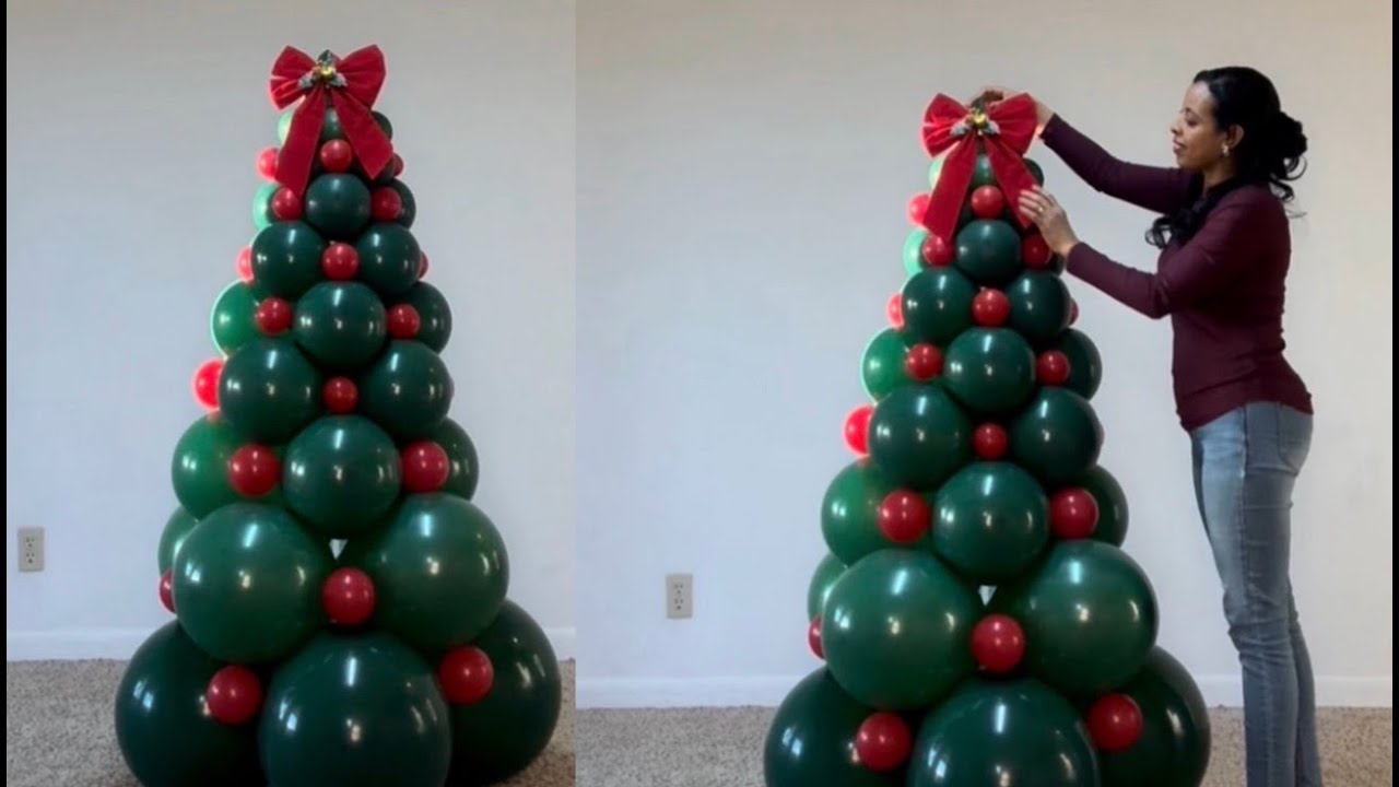 How to Make a Balloon Christmas Tree at Home