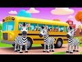 Baby Zebra Drives a Colorful School Bus | Funny and Fun Kids Nursery Rhyme Animation