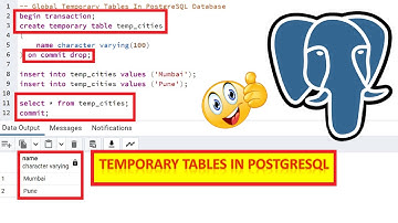 What Are Global Temporary Tables And Temp Tables In PostgreSQL Database | How To Create Temp Tables?