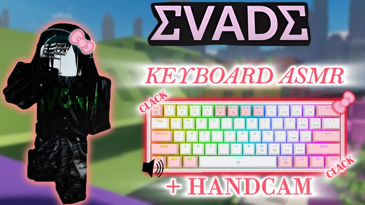 EVADE CLACKY KEYBOARD ASMR + HANDCAM | K617 FIZZ PINK #40