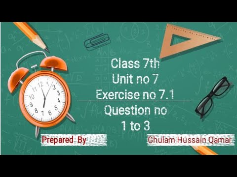 Math class 7th N B F. unit 7 Exercise 7.1 question 1 to question 3 ...