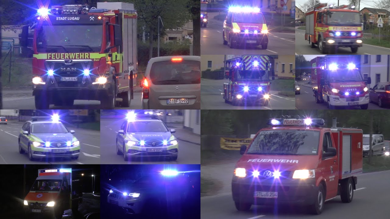 [SCHEUNE IN VOLLBRAND] Einsatzfahrten und Einsatzstelle in Oelsnitz/Erzgeb. am 09.04.2024