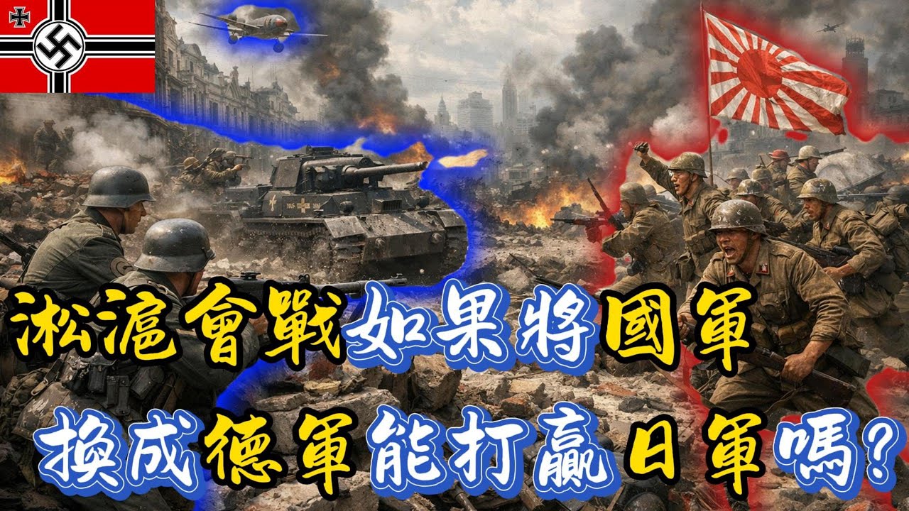 淞滬會戰放在二戰來看是什麼水平？如果將國軍換成德軍能打贏日軍嗎？