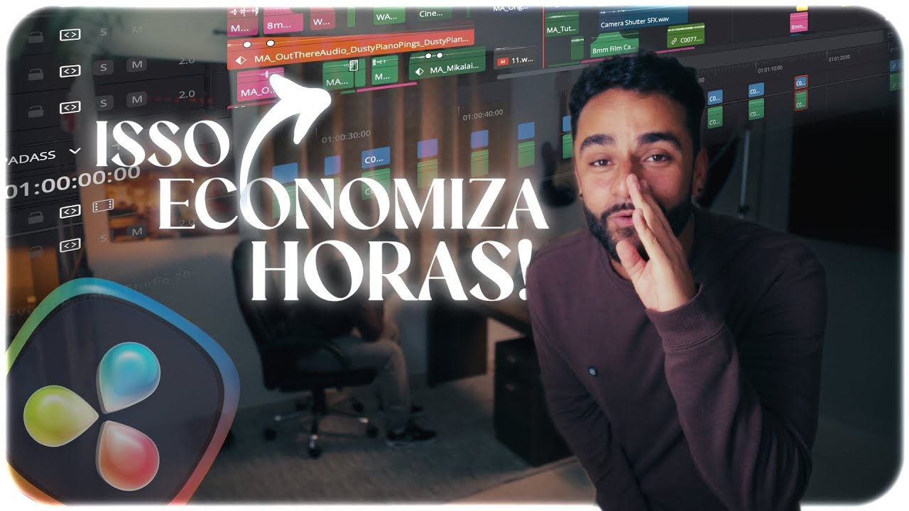 Como Editar na METADE do TEMPO no DAVINCI | Sameday Método 2025