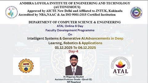 ATAL FDP 2025 – Day 4|Intelligent Systems & Generative AI|Robotics, Automation&AI Applications|ALIET