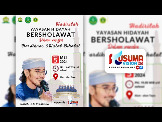 YAYASAN HIDAYAH BERSHOLAWAT || HARDIKNAS u0026 HALAL BIHALAL || BERSAMA HABIB ALI BASYURO - DARUL ABBAS class=