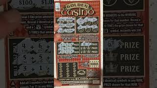 $10 Golden Casino scratch off Illinois Lottery