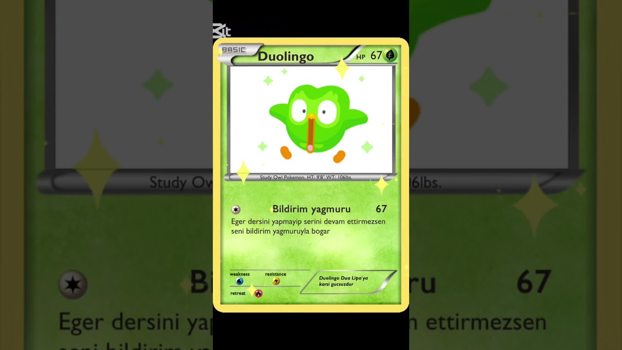 duolingo pokemon card Super 3 Pokemon Duolingo 202