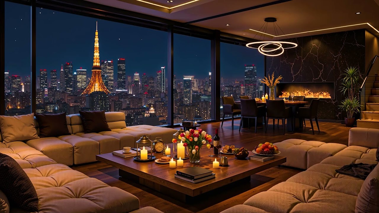 Tokyo Night Jazz 🌃 Cozy Apartment with Ethereal Jazz Saxophone Music for Relax, Study & Deep Sleep