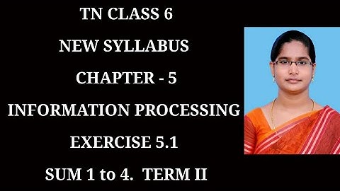 6th maths Term-2 ch-5 Information processing | Ex-5.1 (1 to 4) sums| samacheer 2021