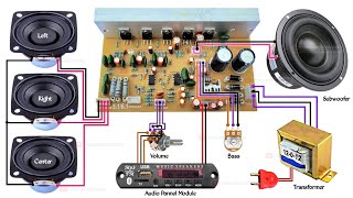 3.1/5.1/6.1 Amplifier Complete Wiring | How to Wiring 5.1 Amplifier Board | You Like Electronic