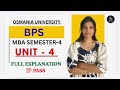 BPS | BUSINESS POLICY & STRATEGY | UNIT-4 LONG FULL EXPLANATION | SEM-4 MBA | @shivanipallela