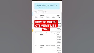 CTI Merit List Check 2025 | CTI Merit List Ksy Check Kry #meritlist #ctijobs #cti #cti2025 #2025