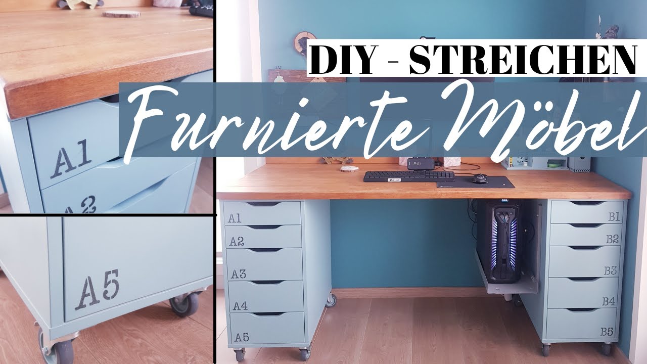 DIY Furnierte Möbel streichen IKEA Kreidefarbe