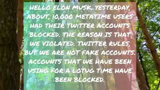 #FreeMetatime @ElonMusk on @TwitterNOW! We are real peoples and not fake accounts