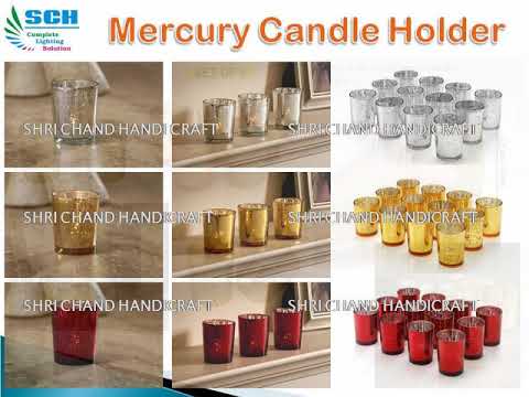 SHRI CHAND HANDICRAFT Mosaic Glass Votives Tealight Candle Holders for Home Decoration and