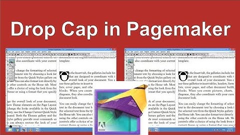 How To Add Drop Cap In Pagemaker Me Drop Cap Kaise Lagate Hai Pagemaker 7.0 Tutorial