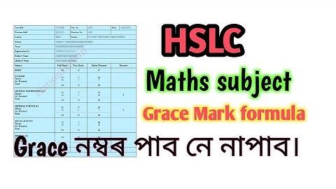 Hslc grace Mark formula| general mathematics grace Mark