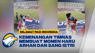 Momen Haru, Arhan Peluk Sang Istri Usai Pertandingan