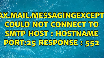 javax.mail.messagingexception could not connect to SMTP host : hostname port:25 response : 552