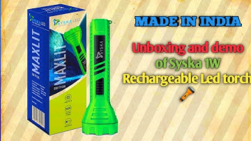 Low price Syska 1W Rechargeable Led torch Unboxing and Demo ll Led Torch