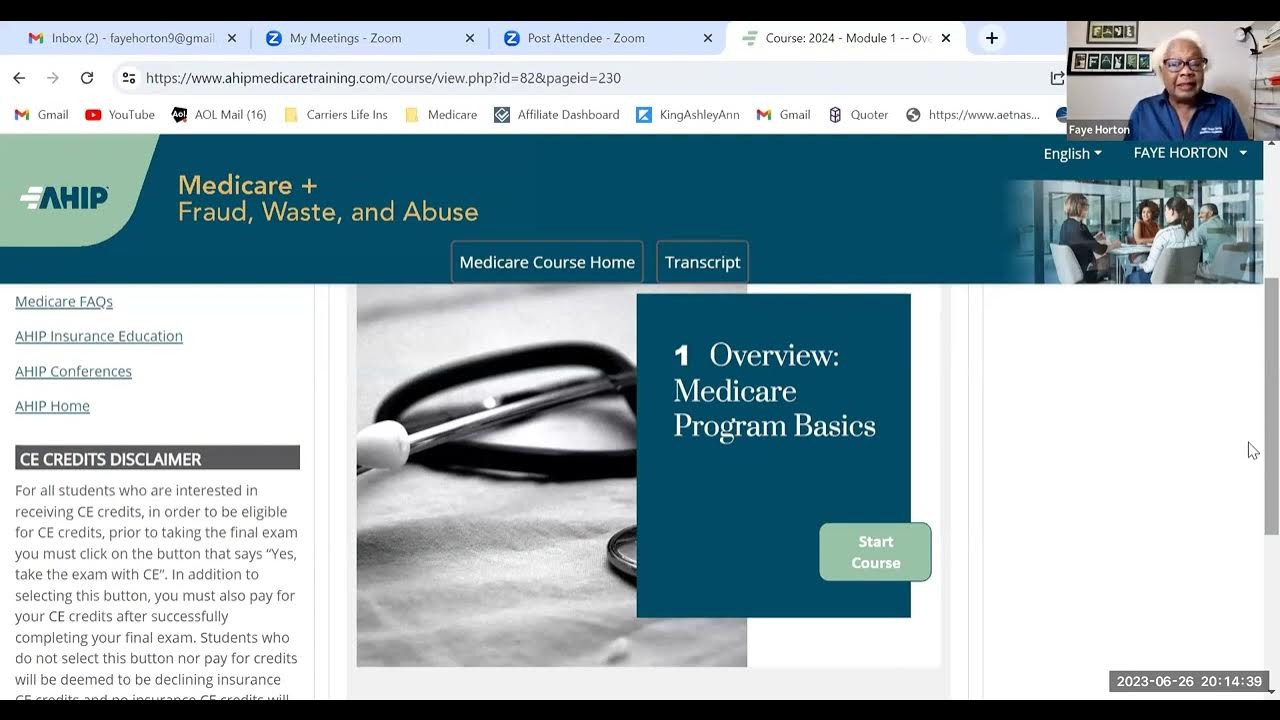 2024 AHIP TRAINING w/Faye Module 1 YouTube