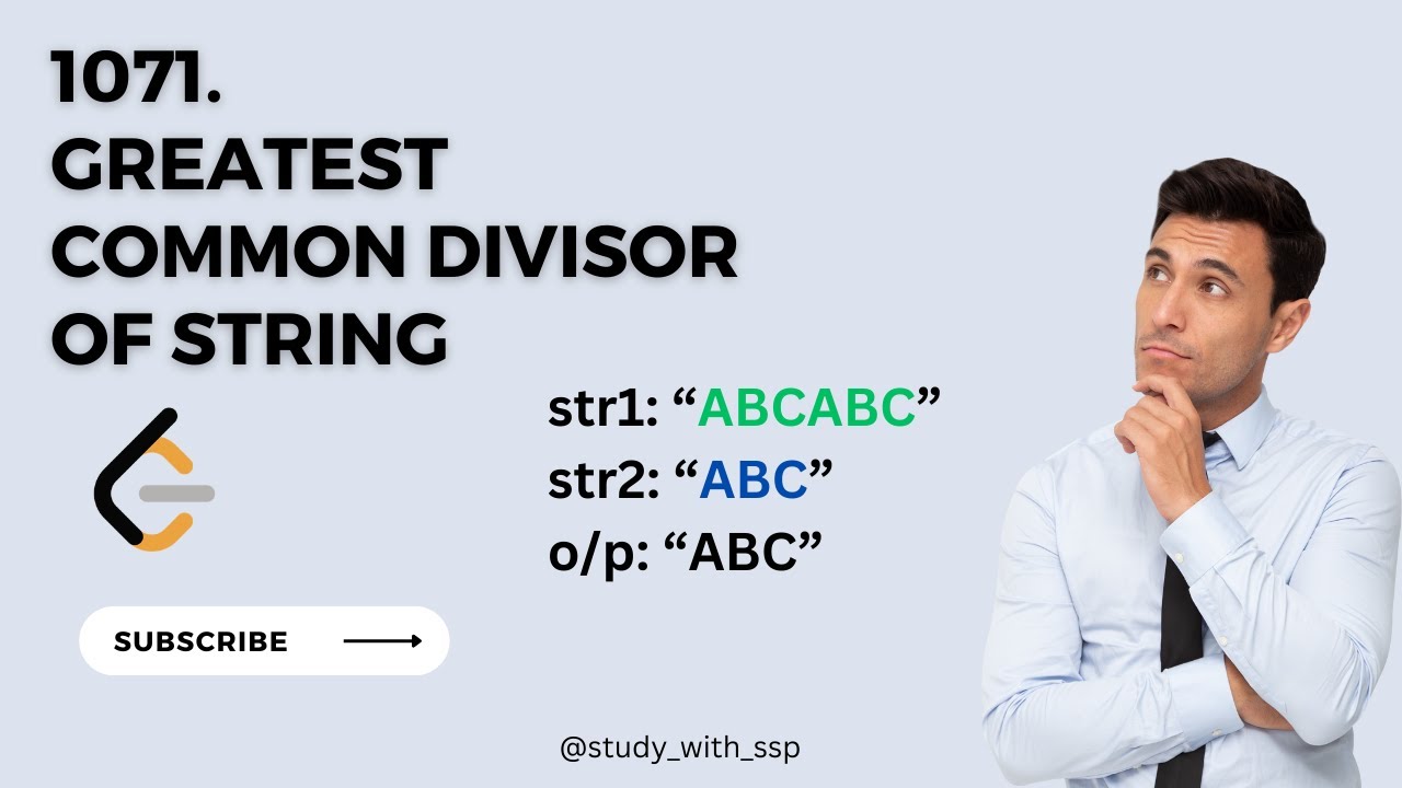 1071. Greatest Common Divisor of String || Leetcode || HINDI - YouTube