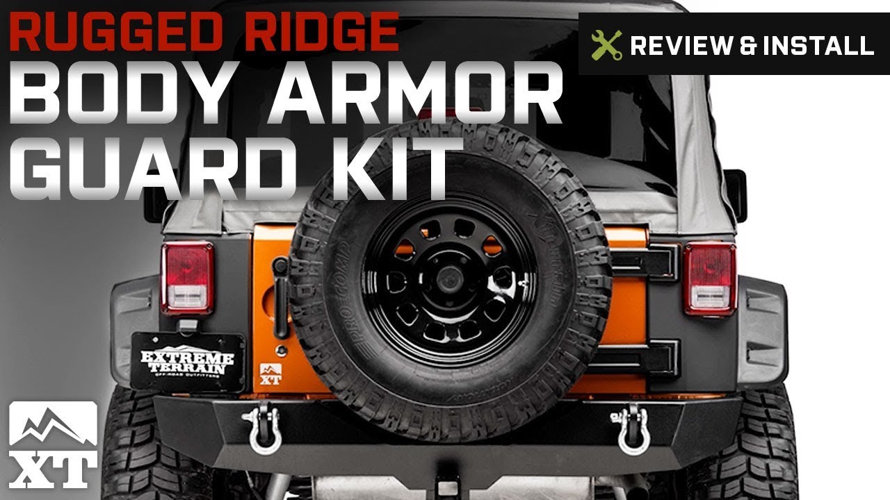 Jeep Wrangler Rugged Ridge Body Armor Guard Kit, 5 Pieces, Black (2007-2017  JK) Review & Install - YouTube