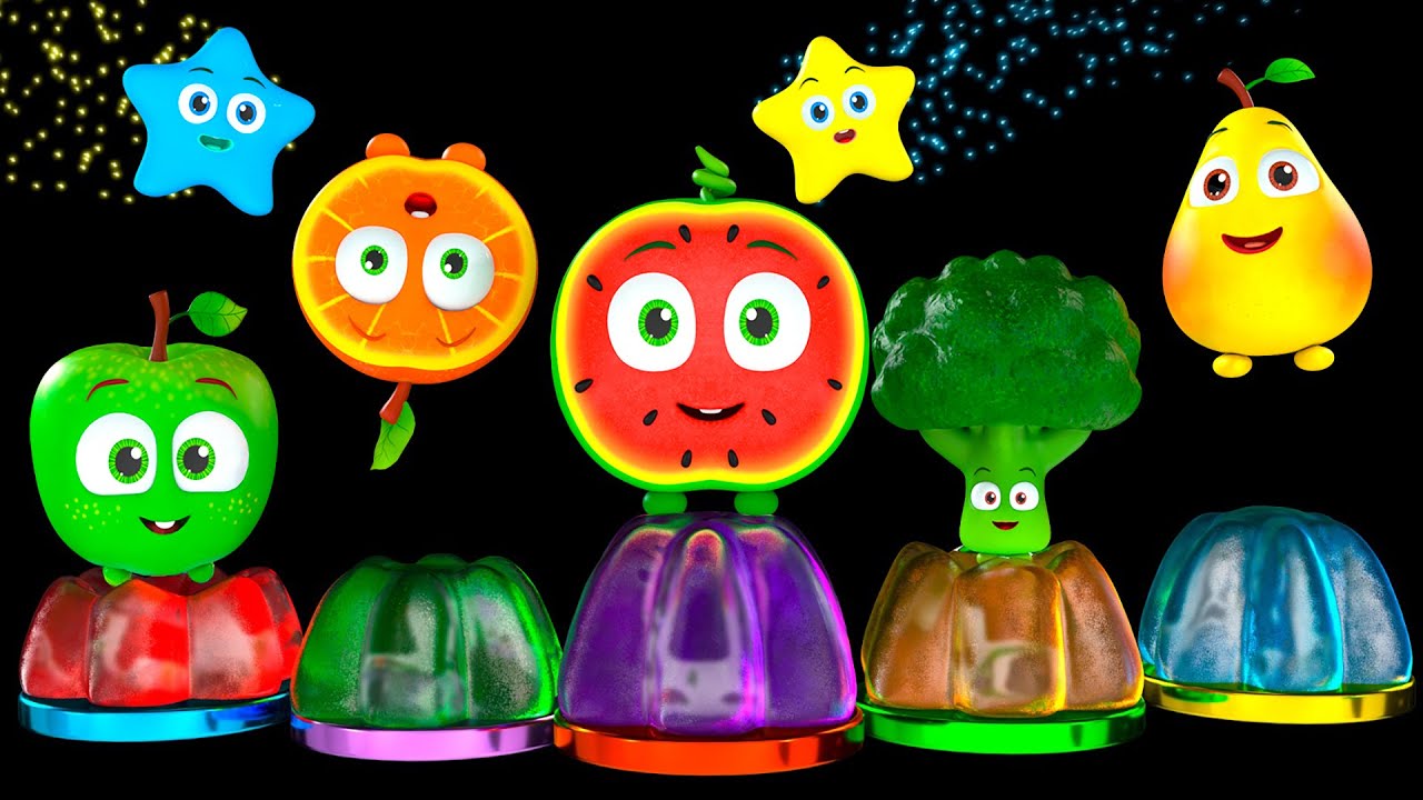Funny Watermelon & Friends Jumps on Jelly - Funky Fruits Baby Sensory ...